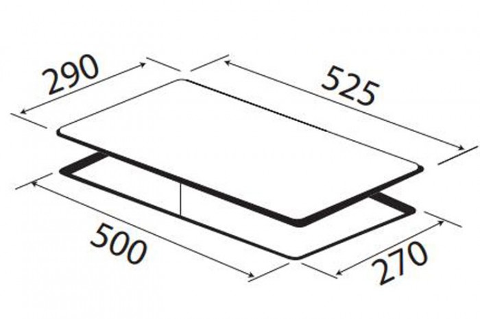 Kích thước bếp từ Domino Kaff KF-H33DIS