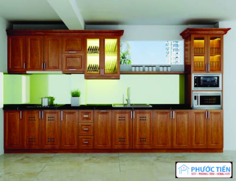 TỦ BẾP GỖ XOAN ĐÀO 001