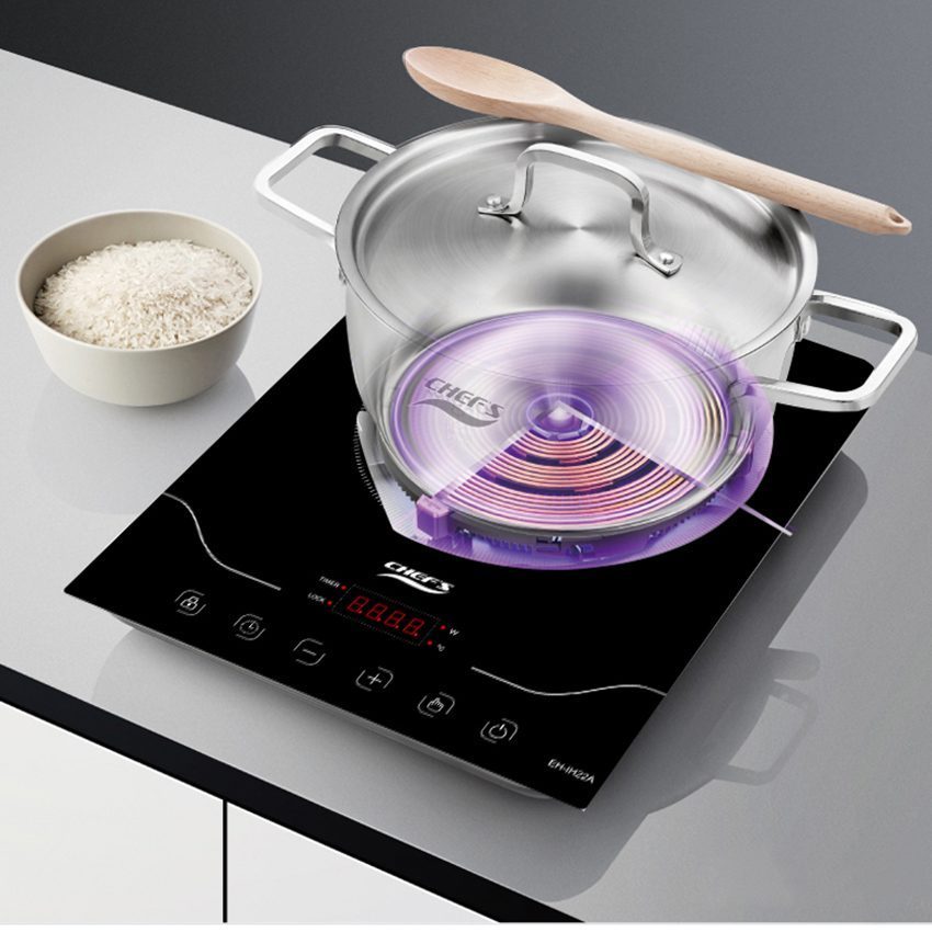 Bếp từ đơn Chef's EH-IH22A với mâm nhiệt cao cấp giúp truyền nhiệt nhanh chóng