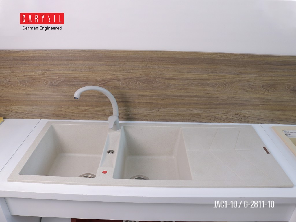 Chậu rửa chén bằng đá granite 2 hố có cánh - Jazz D200 - JAC1 Carysil