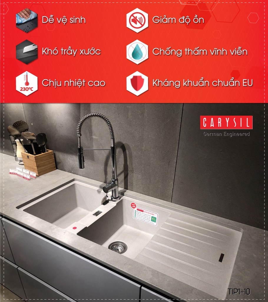 chau rua bat bang da granite co canh Carysil TIP1