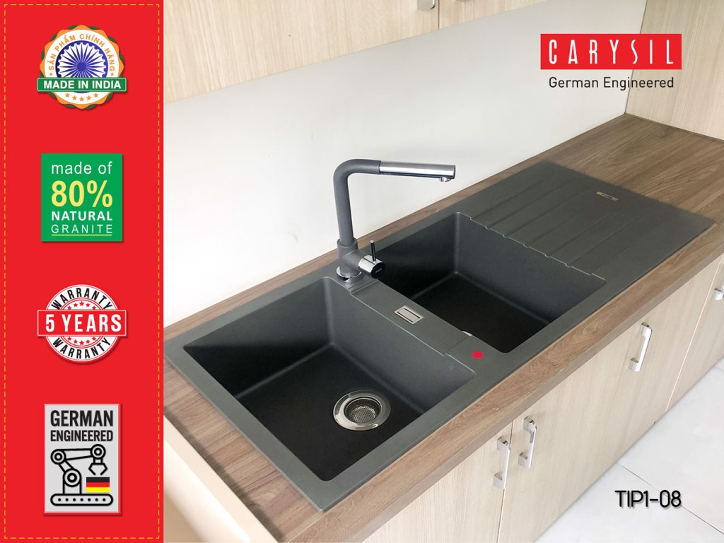 chau rua bat bang da granite co canh Carysil TIP1