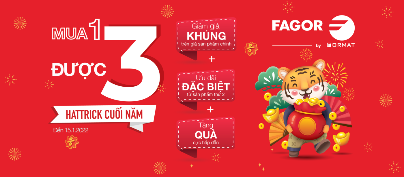 Ưu đãi đặc quyền từ Fagor | mua 1 được 3 – Hattrick cuối năm