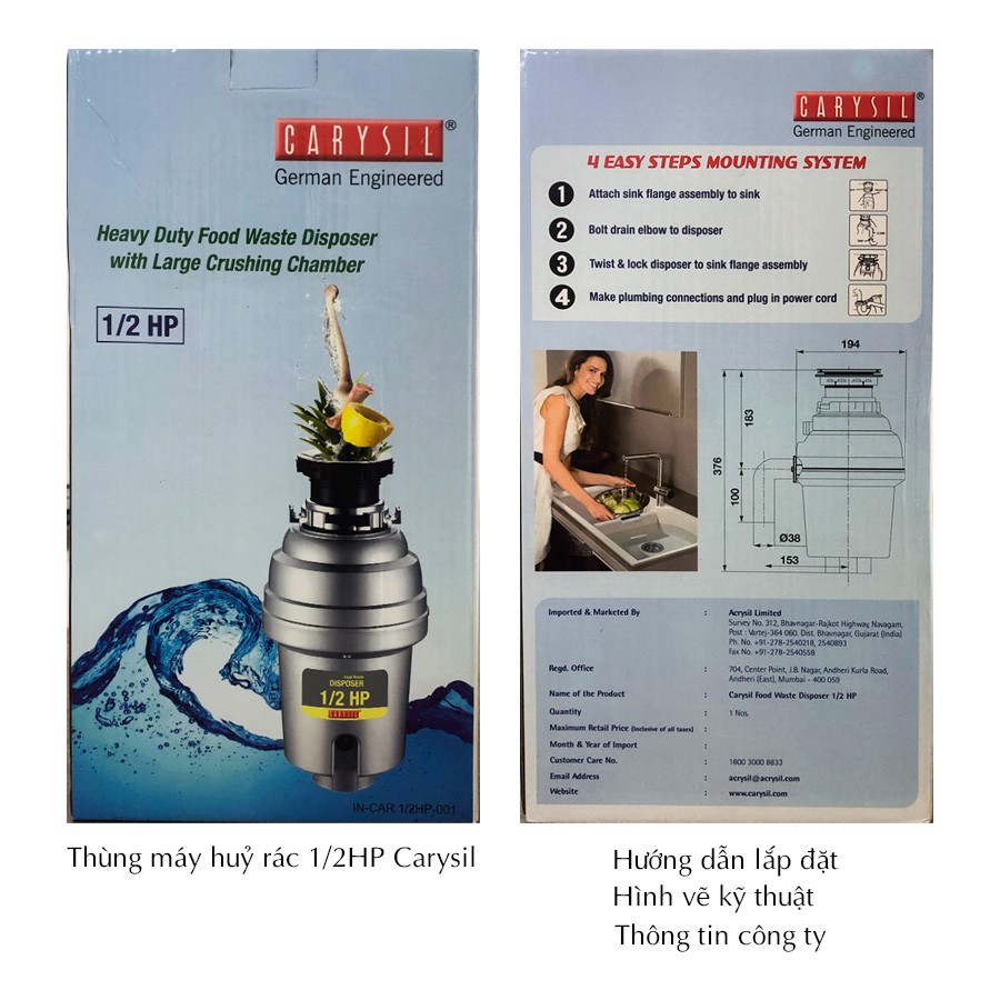 máy huỷ rác Carysil