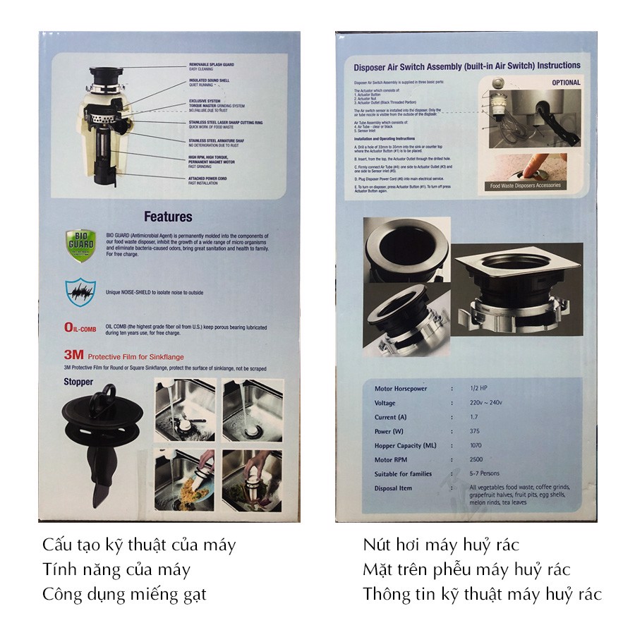 máy huỷ rác Carysil