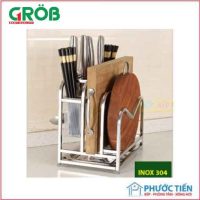 Kệ cài dao thớt inox 304 kèm ống đũa – BPQ.016