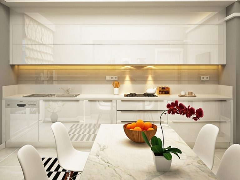 Tủ Bếp Acrylic Màu Trắng AC031