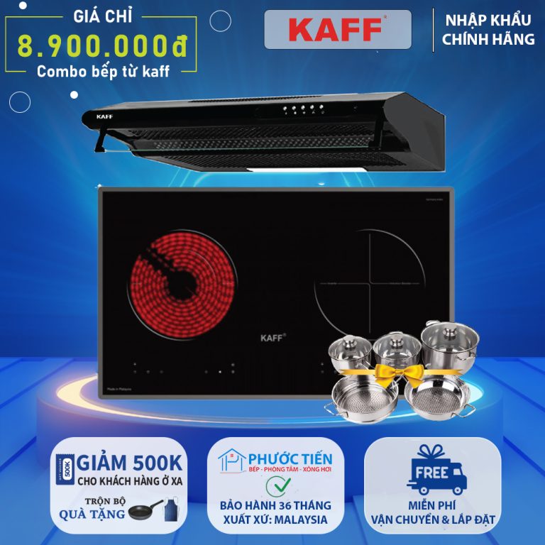 Bếp từ kèm hút mùi Kaff