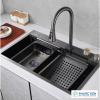Bộ Chậu Rửa kèm vòi 1 Hộc Nano Đen