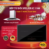 Bếp từ Spelier sp ic 1188 tặng kèm hút mùi kính cong
